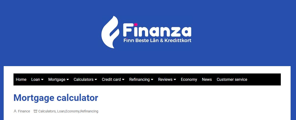 Finanza Mortgage Calculator