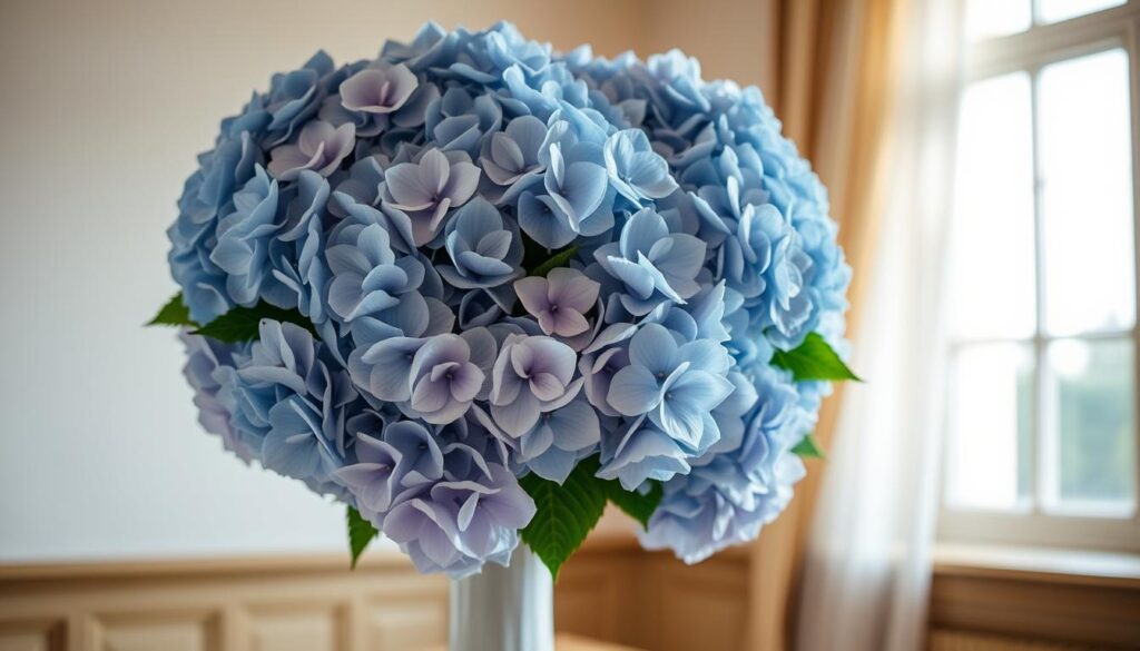 Hydrangeas in wedding arrangement