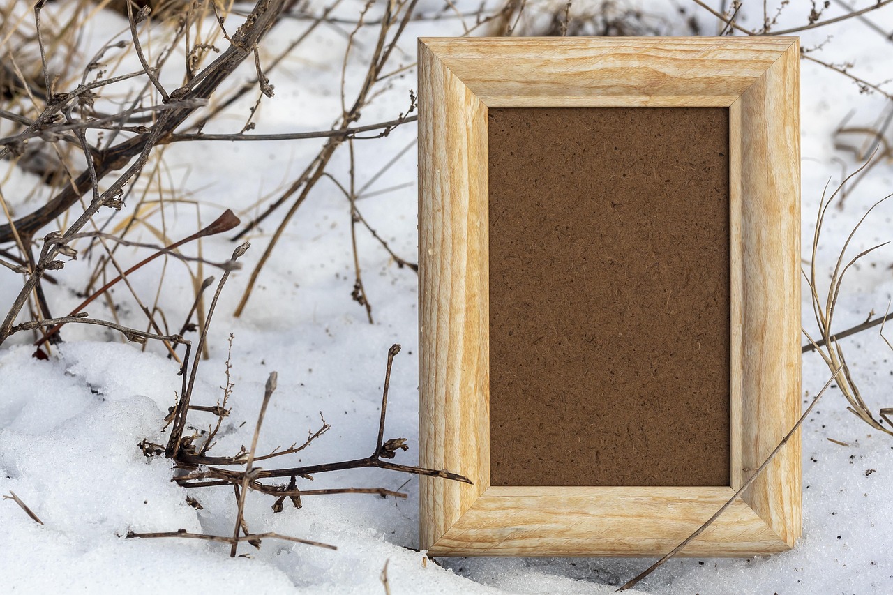frame, blank, wood, design, template, decorative, picture, empty, decoration, nature, wooden, snow, cold, winter, brown,